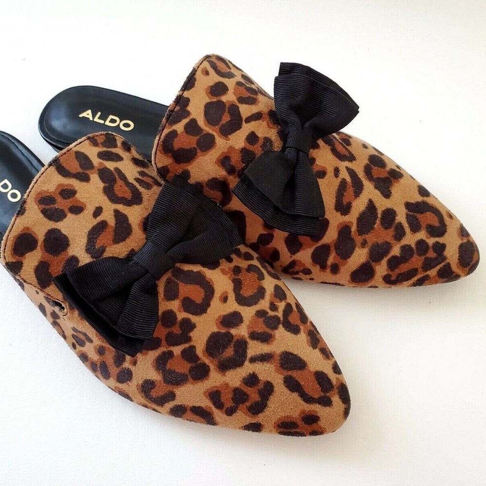 NEW Aldo Leopard animal pointed mule loafer flat - Picture 7 of 8